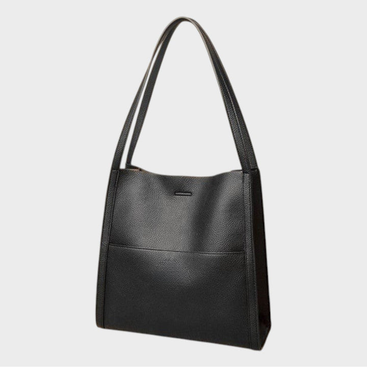 Amelie | Plain Shoulder Bag Made of Genuine Leather